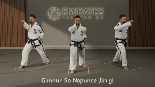 Walking stance high punch (Gunnun So Nopunde Jirugi) technical reference