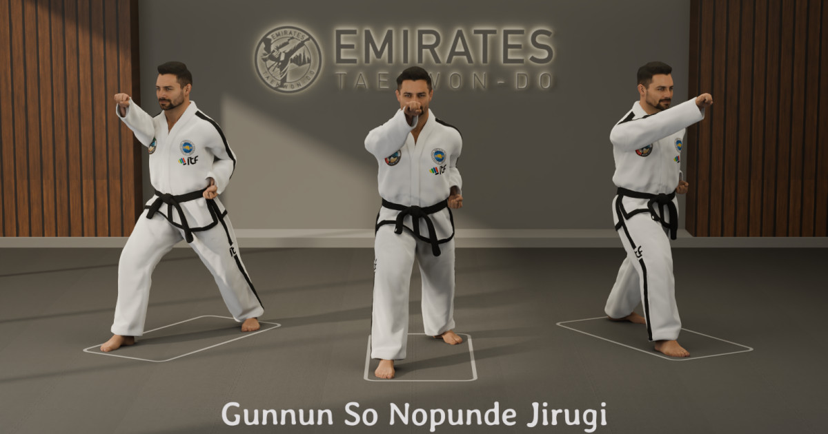 Walking stance high punch (Gunnun So Nopunde Jirugi) technical reference cover image